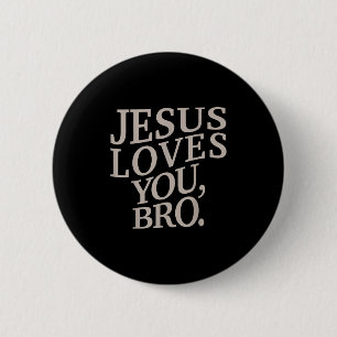 Chapa Redonda De 5 Cm Joven Jesús te ama hermano niño cristiano gracioso