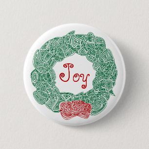 Chapa Redonda De 5 Cm Joy Wreath