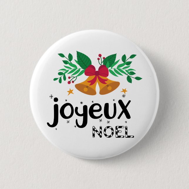 Chapa Redonda De 5 Cm Joyeux Noel (Anverso)