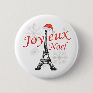 Chapa Redonda De 5 Cm Joyeux Noel
