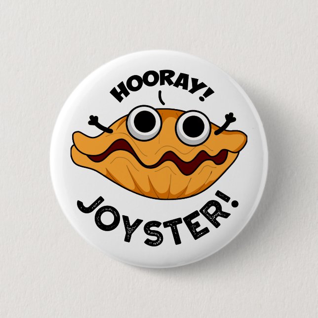Chapa Redonda De 5 Cm Joyster Funny Joyful Animal Oyster Pun (Anverso)