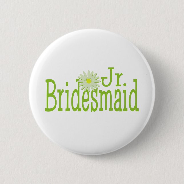 Chapa Redonda De 5 Cm Jr. Bridesmaid/ Tema del marchito (Anverso)