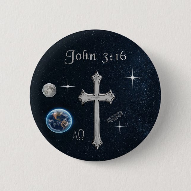 Chapa Redonda De 5 Cm Juan 3:16 (Anverso)