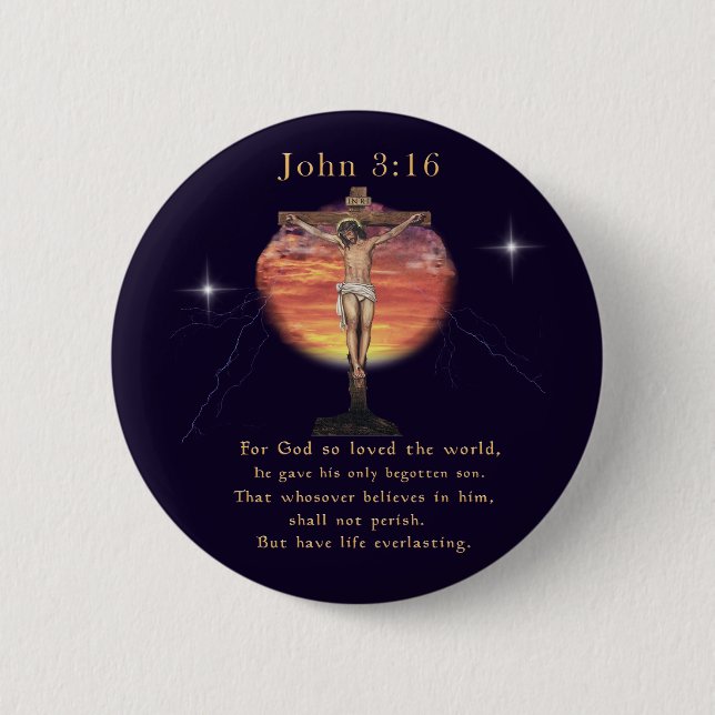 Chapa Redonda De 5 Cm Juan 3:166 (Anverso)