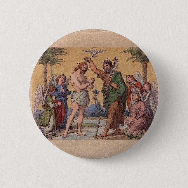 CHAPA REDONDA DE 5 CM JUAN QUE BAUTIZA A JESÚS (Anverso)