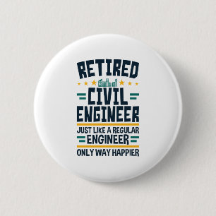 Chapa Redonda De 5 Cm Jubilación de Ingeniería Civil Jubilado