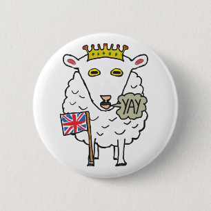 Chapa Redonda De 5 Cm Jubilee Royal Sheep