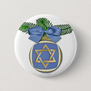 Chapa Redonda De 5 Cm Judaica Hanukkah Star Of David Ornament Print