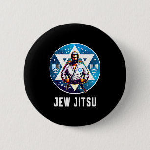 Chapa Redonda De 5 Cm Judío judío Jitsu Funny Hanukkah Rabbi Karate Chan