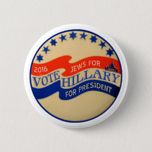 Chapa Redonda De 5 Cm Judíos para Hillary 2016