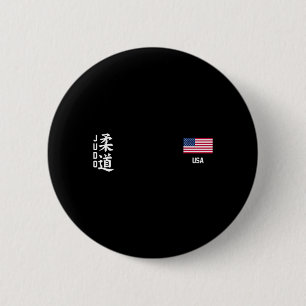 Chapa Redonda De 5 Cm Judo Bandera Americana Judoka Dojo Arte Marcial Am