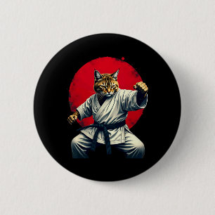 Chapa Redonda De 5 Cm Judo de arte marcial japonés: gato de karate para 