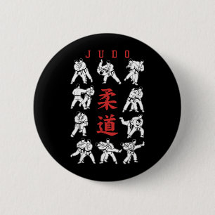 Chapa Redonda De 5 Cm Judo Throw Sweep MMA Artes Marciales Mixtas Kanji