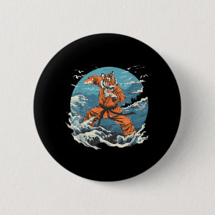 Chapa Redonda De 5 Cm Judo Tigre Ola Océano Kickboxing Taekwondo Artes M