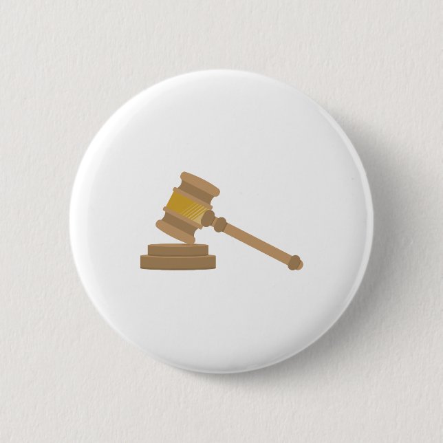 Chapa Redonda De 5 Cm Jueces Gavel (Anverso)