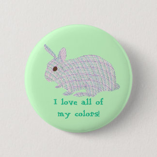 Chapa Redonda De 5 Cm Juega a Bunny, me encantan todos mis colores, boto