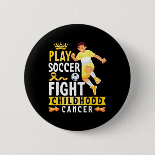 Chapa Redonda De 5 Cm Juega Fútbol Lucha Contra El Cáncer Infantil Cinta