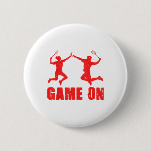 Chapa Redonda De 5 Cm Juego Activo Gráfico Jugador de Bádminton Deportes