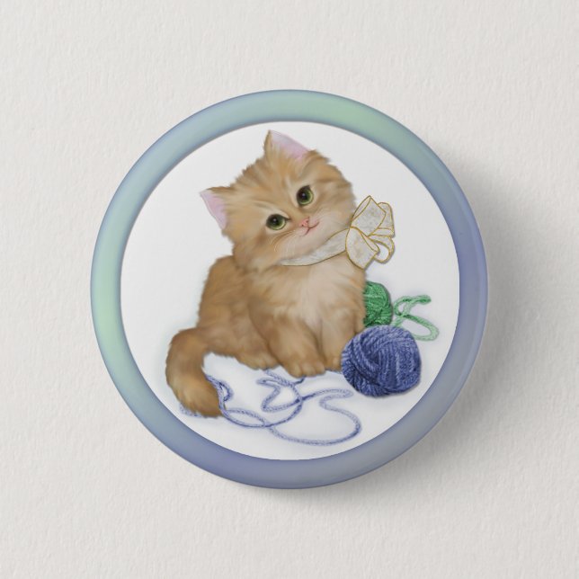 Chapa Redonda De 5 Cm Juego de gatitos (Anverso)