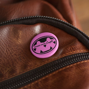 Chapa Redonda De 5 Cm Juego de mesa Pareja de marco negro Pin