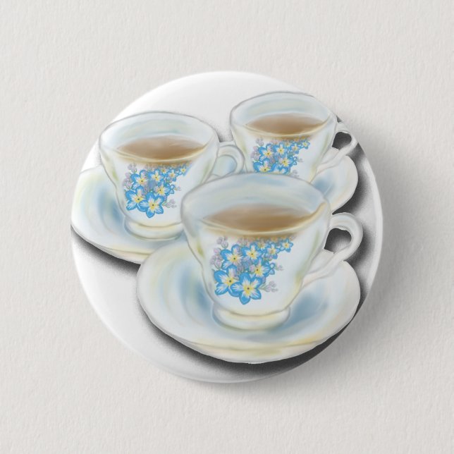 Chapa Redonda De 5 Cm Juego de té inglés - China con flores olvidadizas (Anverso)