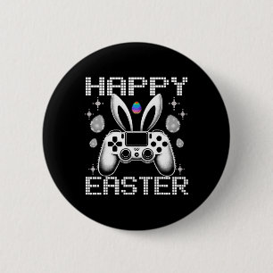 Chapa Redonda De 5 Cm Juego de video Bunny Eggs Costume Día de Pascua Ni