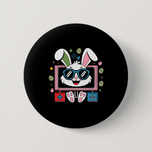 Chapa Redonda De 5 Cm Juego de video Bunny Eggs Costume Día de Pascua Ni