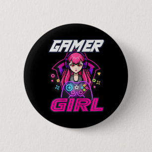 Chapa Redonda De 5 Cm Juego de video Chica divertida para mujeres con co