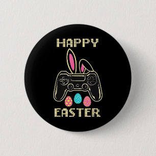 Chapa Redonda De 5 Cm Juego de video Easter Bunny Gaming Controller Game