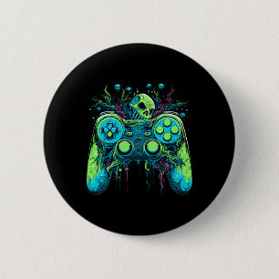 Chapa Redonda De 5 Cm Juego de vídeo Spooky Guay Gaming Controller 1