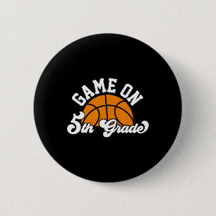 Chapa Redonda De 5 Cm Juego divertido en 5º Grado Baloncesto Primer Día