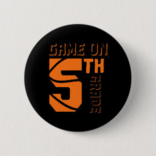 Chapa Redonda De 5 Cm Juego divertido en 5º Grado Baloncesto Primer Día