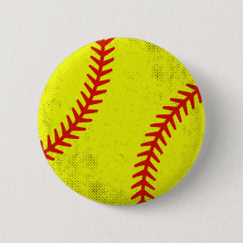 Chapa Redonda De 5 Cm Juego Retro de Sóftbol de Béisbol Femenino de Esti