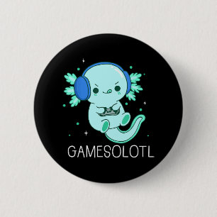 Chapa Redonda De 5 Cm Juegos Kawaii Ajolote Jugador de Ajolote