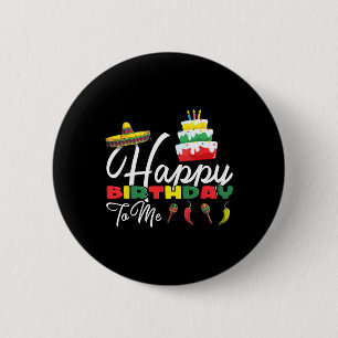 Chapa Redonda De 5 Cm Jueves Mexicano Sombrero Pastel de Cuta Feliz Cump