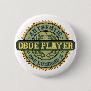 Chapa Redonda De 5 Cm Jugador auténtico de Oboe