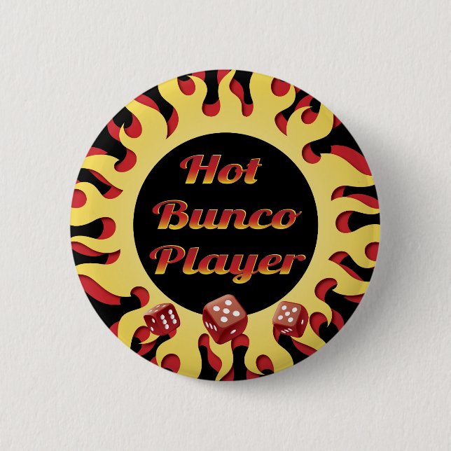 Chapa Redonda De 5 Cm jugador caliente del bunco (Anverso)