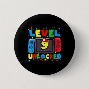 Chapa Redonda De 5 Cm Jugador con nivel 9 desbloqueado Regalo de cumplea