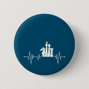 Chapa Redonda De 5 Cm Jugador de ajedrez Regalo Idea Chess Pieces Heartb
