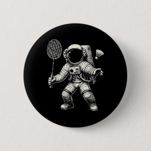 Chapa Redonda De 5 Cm Jugador de bádminton de astronauta espacial Lanzad