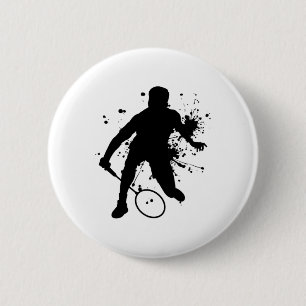 Chapa Redonda De 5 Cm Jugador de bádminton femenino Squash para hombres