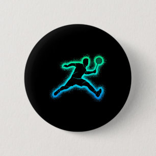 Chapa Redonda De 5 Cm Jugador de bádminton Lanzadera Hombres Niños Niños