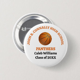 Chapa Redonda De 5 Cm Jugador de Baloncesto de Instituto Personalizado N