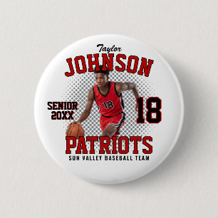 Chapa Redonda De 5 Cm Jugador de Baloncesto Foto Personalizada Día de De