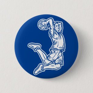 Chapa Redonda De 5 Cm Jugador de baloncesto haciendo el diseño de la luz