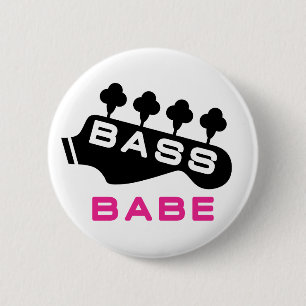 Chapa Redonda De 5 Cm Jugador de Bass femenino