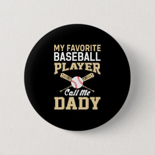 Chapa Redonda De 5 Cm Jugador de béisbol del Día del Padre me llama papá
