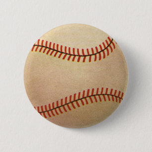 Chapa Redonda De 5 Cm Jugador de béisbol deportivo vintage, receptor con