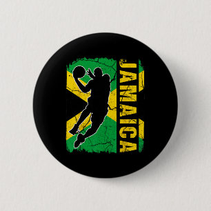Chapa Redonda De 5 Cm Jugador de Bysketbyll jamaiquino Bandera de Jamaic