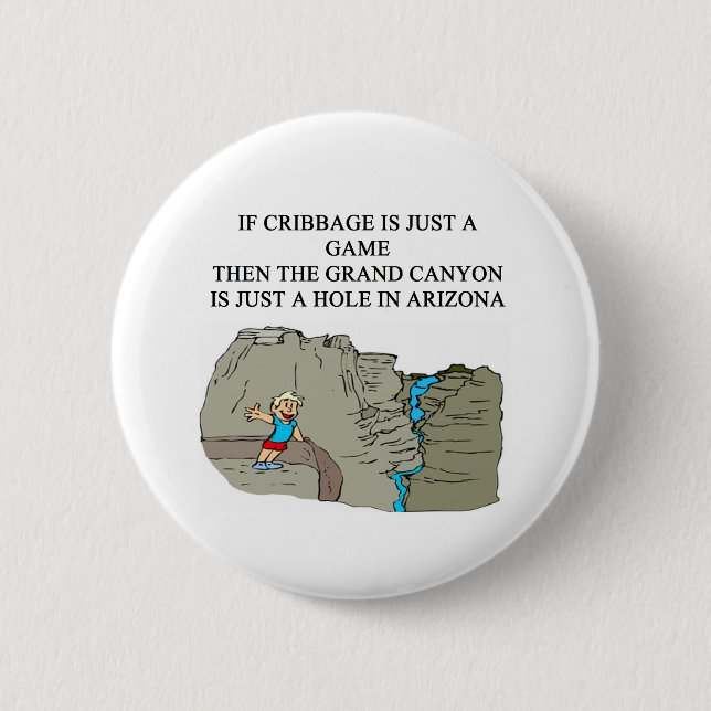 Chapa Redonda De 5 Cm Jugador de CRIBBAGE (Anverso)